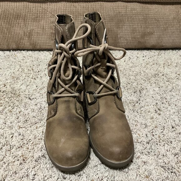 Sorel Womens Joan Of Arctic Wedge II Lace Up Boots Size 6 Elk Suede Waterproof C - Picture 9 of 15